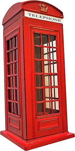 2 UR DOOR Rote Telefonzelle Spardose, Bank-Souvenir, Zinkdruckguss, London-Souvenir mit Union Jack, Sammlerstück mit leicht zugänglicher Kappe für Kinder und Erwachsene, unverwechselbare Größe: 14 x 6