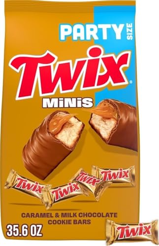 TWIX Caramel Minis Size Chocolate Cookie Bar Candy Bag, 35.6 oz, 95 pieces