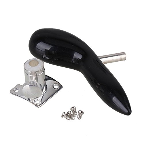 Yibuy Black Color Silver Plating Stem Base Bassoon Hand Saddle Rest Holder