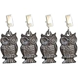 Fopytu Juego De 4 Pesas De Hierro Fundido Hechas a Mano con Forma De Búho Y Pájaro para Mantel, Pesas para Cortina, Pinzas para Jardín Y Picnic.