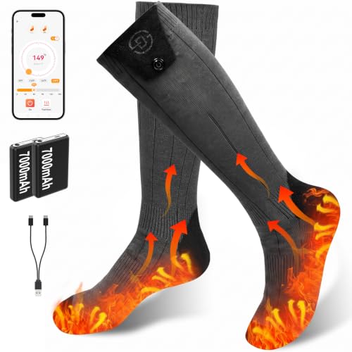 Netraty Heated Socks for Men Women, 7000mAh Rechargeable Foot Warmer Socks - image 1