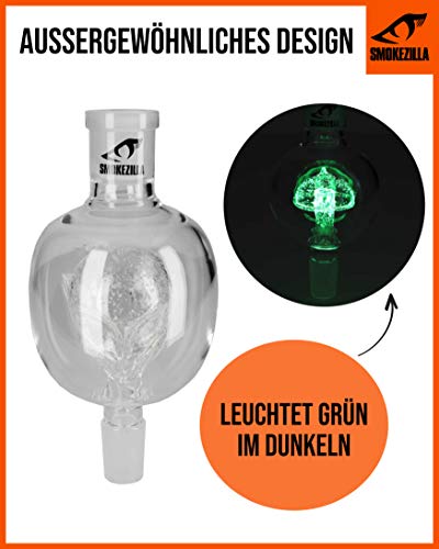 Smokezilla® Shisha Molassefänger Glow - Leuchtender Molassefänger in Alien Form - Aus Hochwertigem Glas - Hält Bowl… – Bild 6