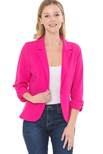 Women's 3/4 Sleeve Lightweight Casual Work Knit Blazer Jacket (S-3XL)3