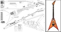 A0 size - 841mm x 1189mm (33" x 47") Fully dimensioned, Full scale Beautifully drawn using CAD software in Black and White Shipped folded Includes fret slotting chart, wiring diagram, materials list, contours & more