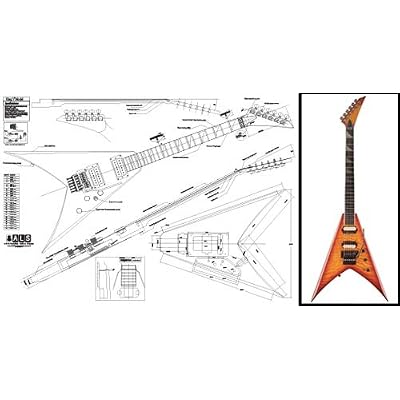 Plan of Jackson King V Electric Guitar - Full Scale Print