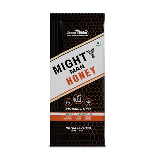 Image of Jeena Sikho Mighty Man Honey | Ayurvedic Nutraceutical for Stamina, Strength & Vitality | Enriched with Ashwagandha, Tribulus Terrestris & Pine Bark Extracts | 30 sachets (20g each), Pack of 3