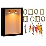 Mini-Museumsausstellung, Andenken aus Holz, Miniaturmuseum mit Figuren, für Erwachsene, zum Basteln, Heimdekoration, Wohnzimmer, Bibliothek, Geburtstag, Weihnachten