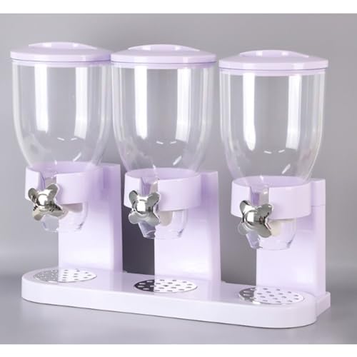 ディスペンサー 3in1 壁掛け式 シリアル&ドライフード ディスペンサー/収納 フード収納 米 シリアル 砂糖豆 コーヒー豆 海藻 ナッツ類 (ホワイト)