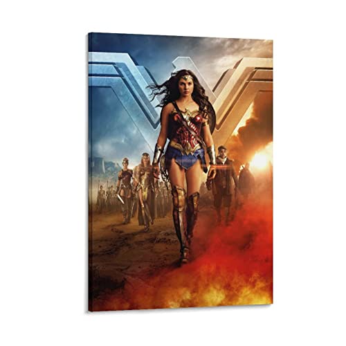 KTTGYRE Poster Wonder Woman sur toile - Décoration murale moderne pour chambre à coucher - 60 x 90 cm