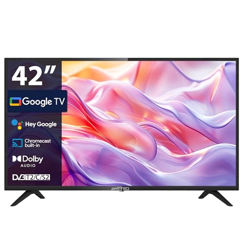 Antteq G42 Smart TV 42 Zoll Fernseher FHD 1080P, Voice Control,DAZN, Play Store,Bluetooth-Sprachfernbedienung,Netflix,Prime Video,Wi-Fi,Triple Tuner