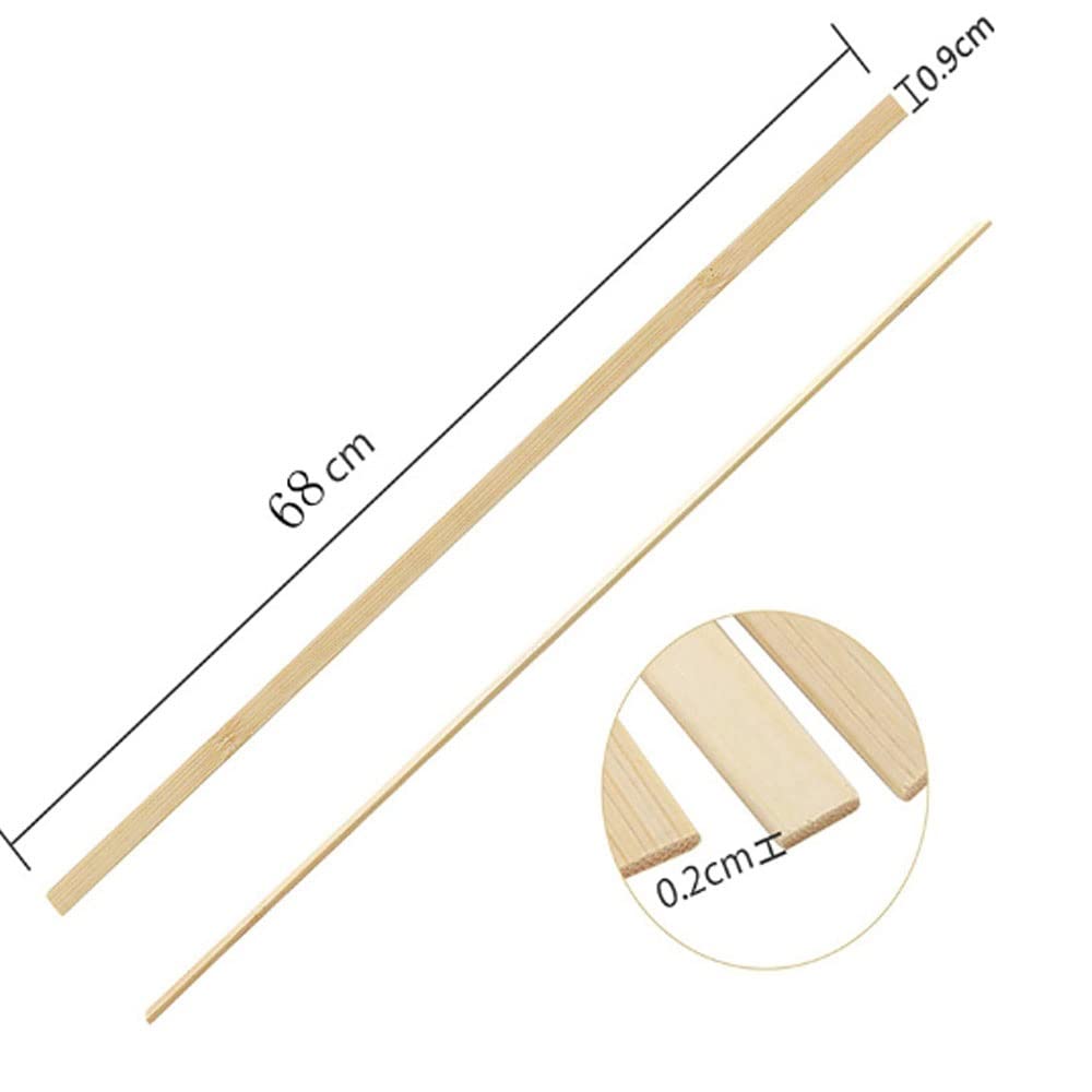 ZOENAE 100 PCS 40 X 0.9 Cm Palos de bambú Natural, Tiras de Madera Planas Artesanía Madera Palos Extra Largos for Manualidades Proyectos de Bricolaje