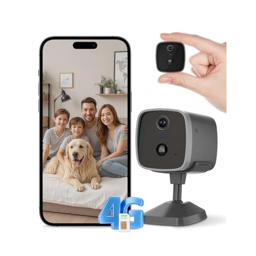 EIOTMART 4G LTE Überwachungskamera Innen mit Daten-SIM-Karte, 2K Super HD Akku-Kamera, Mini Kamera ohne WLAN, PIR-Bewegungserkennung, 3MP Nachtsicht, 120° Weitwinkel, TF-/Cloud