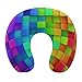 MZERSE Neck Supporting Travel Pillow Compatible with Rainbow Colorful Blocks, Washable Airplane Pillow Car Pillow Head Support Rest U Shaped Pillow, Fashion Sofa Decor Neck Pillow