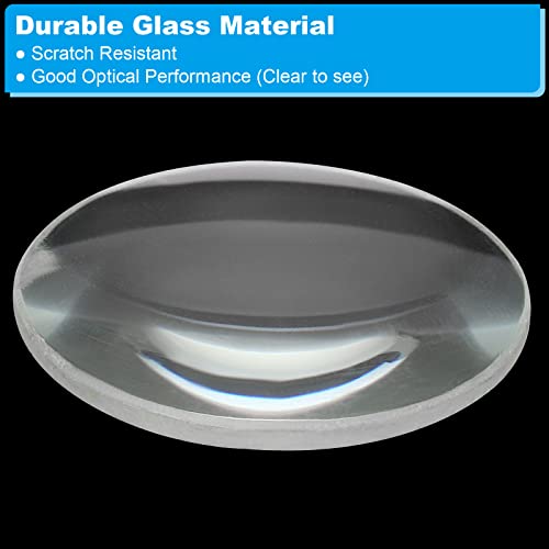 Image of PATIKIL 2 inch (50mm) Focal Length Double Convex Lens, 30mm Diameter 5mm Height Glass Optically Polished Round Edges Lens for Physics Experiment, Clear
