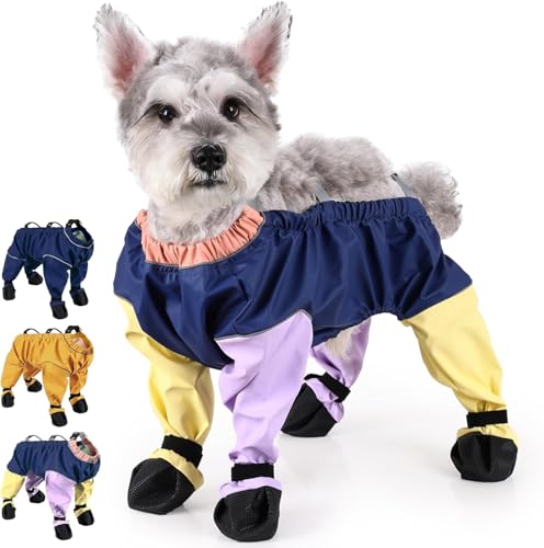 Waterproof Dog Boots Rain Boots with Suspender, Paw Protector Sho...