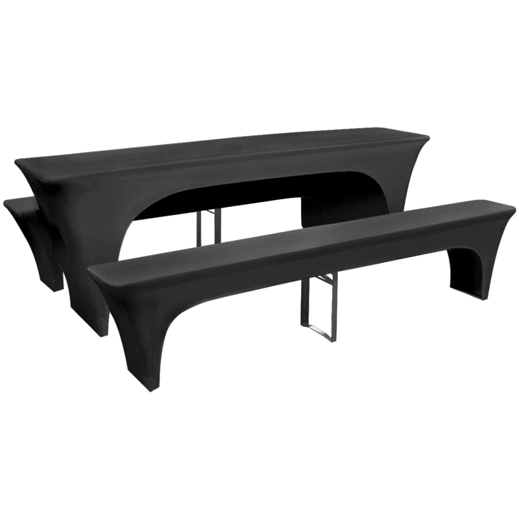 Set di 3 coprisedili elasticizzati per tavolo da birra e 2 panche, tessuto da 170 g/m², adatto per 220 x 70 x 80 cm e 220 x 35 x 40 cm, protezione per mobili