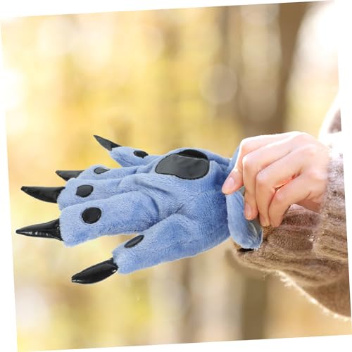 1pair Dinosaur Gloves Warm Plush Gloves Cute Cartoon Design Christmas for Boys and Girls Thick Quilted for Outdoor Activities4