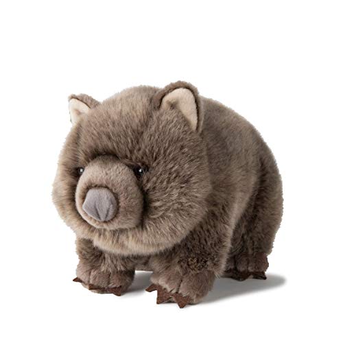 WWF Wombat Plüschtier (28cm) - Realistisch und Lebensecht Gestaltet, Super Weich zum Knuddeln und Liebhaben - Handwäsche Möglich, Grau