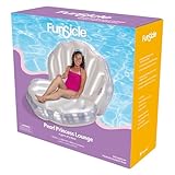 Funsicle: Pearl Princess Lounge - Inflatable Pool & Water Float, 58.5x55x40, Holographic & Pearlized Design, Water Toy, 220 lb Capacity