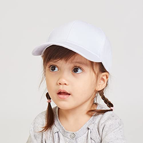 Langzhen Cotton Outdoor Toddler Girls Boys Plain Baseball Cap Baby Infant Structured Adjustable Hat For Kids Sun Hat(M- White) #TOP2