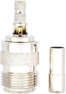 1/2/5Pieces Connector N Female Crimp RG58 RG142 LMR195 RG400 Cable RF Adapter Coaxial Connector Adapter Replacement N Female Crimp RF Connector RG142 Connector LMR195 Connector RF Connector For Cable