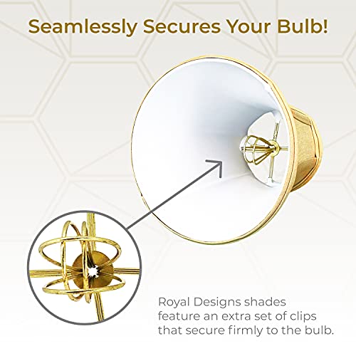 Image of Royal Designs, Inc. BSO-704FC-6AGL True Bell Basic Lamp Shade with Flame Clip, 3.5 x 6 x 6.25, Antique Gold