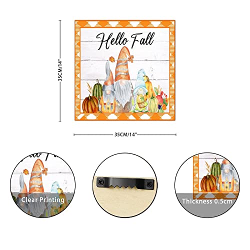 Décoration murale rustique Hello Fall plaque bois salon chambre 35cm