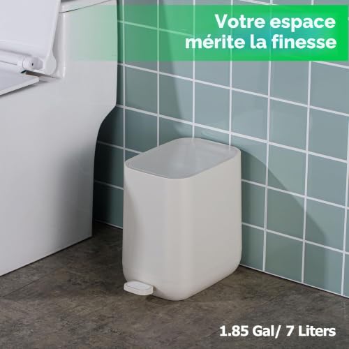 Poubelle à pédale 7L compacte anti-odeurs Veinvify