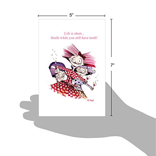 Nobleworks - 1 Happy Birthday Greeting Card Funny - Cartoon Comic Humor, Celebrate Birthdays Notecard - Life Is Short C6391Bdg #TOP5