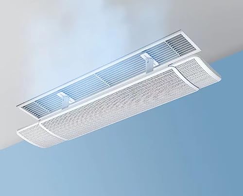 BePrincess Central AC Air Flow Deflector, Adjustable Air Conditioner Deflector, Top Outlet Air Wing Air Cooled Baffle Wind Direction Telescopic Windshield (60-98cm)