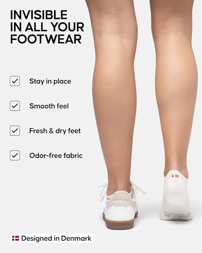 DANISH ENDURANCE No Show Socks Men & Women in Cotton, Invisible, Thin, No Slip Silicone Heel, Dress Socks, 6 Pack3