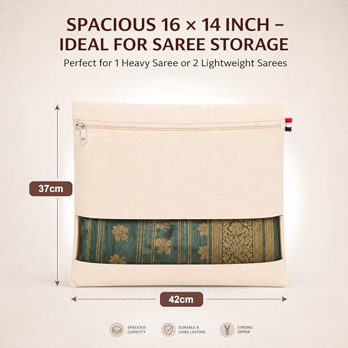 Image of Storite Saree Cover Bags Pack of 8 | Cotton Saree Storage Organizer