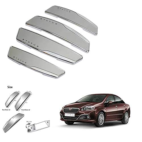 JAINFAM® Status High Gloss Premium Door Edge Guards Set of 4-(Made in Korea) - Silver for Fiat Linea