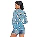 Cartoon Penguin Rainbow Blue See Through Tops for Women Mesh Sheer Tops Long Sleeve Women Blouse Handle Zipper Camping Beach Swimming Pool Size XXL