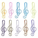 Aoserge 200 Pack Music Paper Clips in 10 Colors, Adorable Metal Musical Note Shaped Clips for Creative Bookmarking Party Invitations, Office Documents & Music Teacher Gifts