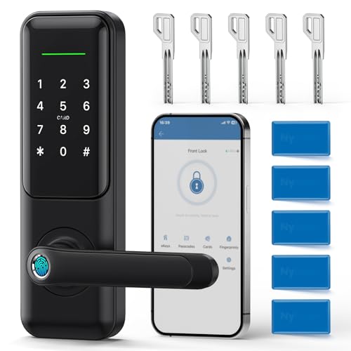 Keyless Fingerprint Smart Door Lock and Handle - Keypad Entry,