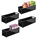 mDesign Set da 4 contenitori cucina ideali come contenitori alimenti – Scatola frigorifero in plastica senza BPA – Pratico organizer cucina con maniglie integrate – nero