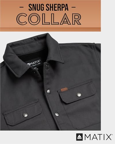 Image of Matix Men's Button Down Shirt Jacket - Cozy Sherpa Lined Collared Shirt
