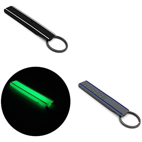 CYK www. CoverYourKey .de Key Fob with Honeycomb Structure Key Case Pendant Lanyard Honeycomb Set of 3 Black/White Ash Grey/Blue Glow-in-the-Dark Cover