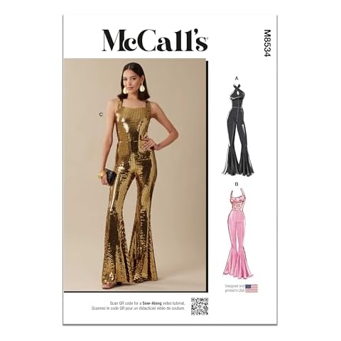 McCall's M8534 Misses' Flare Leg Knit Jumpsuit Pattern Cover