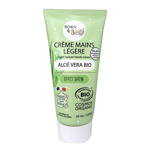 BORN TO BIO Crème Mains Légère Aloé Véra Bio 50 ml, Bio certifié Ecocert Cover