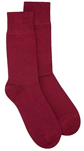 Solid Color Men's Dress Socks (Burgundy)2