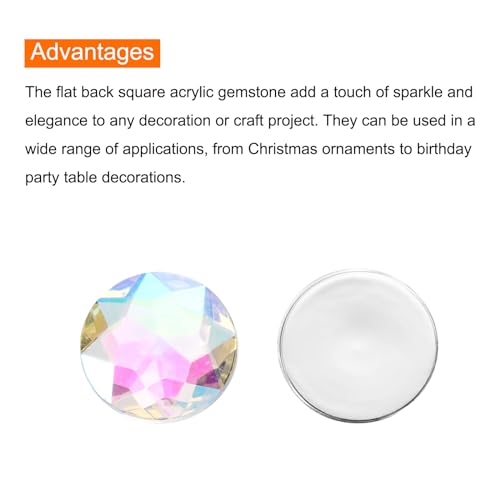 Image of MECCANIXITY Flat Back Round Acrylic Rhinestones,12mm Starry Sky Flatback Crystal Rhinestones for Crafts Clothes Shoes DIY Decoration Gifts 50Pcs