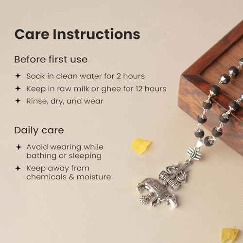 Image of Astrotalk Shiv Raksha Karungali Malai with Trishul Nandi Pendant | Karungali Mala Original 54 Beads | Blessings of Lord Shiva & Murugan | Divine Mala for Protection & Calmness | Gift for Man & Woman