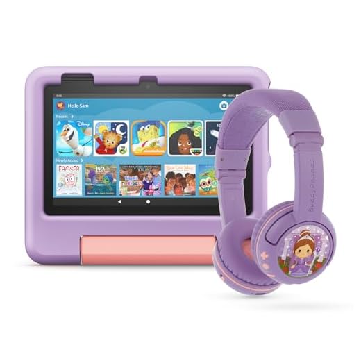 Fire 7 Kids tablet, 7" 16GB (Purple) + Kids Headset