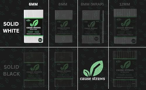 Image of Biodegradable Premium Drinking Straws | 100 Straws (6mm Wide) | White Colour | Best for Juice, Soft Drinks and Cocktails | Sip for a Cause (6MM, White)