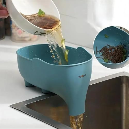 Multifunctional Elephant Drain Basket - Vegetable & Fruit Washing Colander for Pasta & Noodles - Kitchen Essential for Easy Draining & Food Prep by Generic - Used condition - Image 6