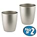mDesign Small Steel Round Trash Can Bucket - 1.5 Gallon Wastebasket, Garbage Container Bin for Bathroom, Powder Room, Bedroom, Kitchen, Home Office - Hamill Collection - 2 Pack - Satin