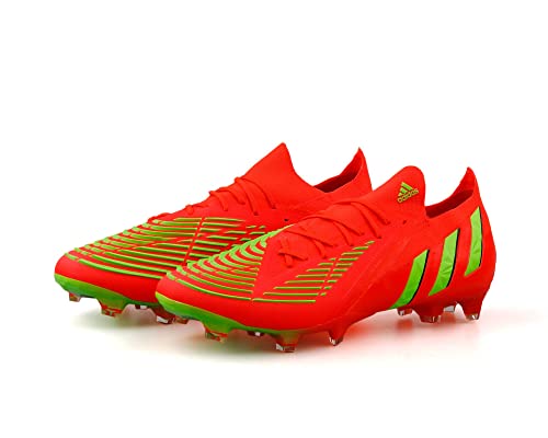 adidas Predator Edge.1 L FG, Sneaker Mixte, Red/Team Solar Green/Core Black, Fraction_43_and_1_Third EU