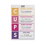 ABCBY CUPS & ARMS Writing Strategy Posters, Editing And Revising Posters, Writing Strategy English Language Posters Poster 16x24inch(40x60cm), Unframe-style-1